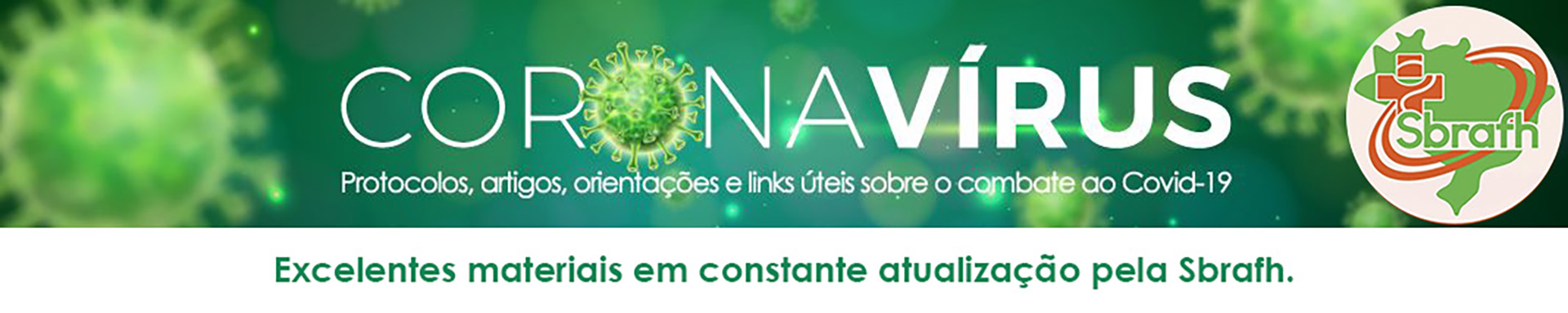 Página de artigos sobre o Coronavírus, pela Sbrafh